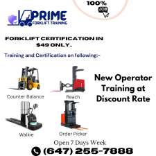Prime Forklift Training School | 2340 Meadowvale Blvd, Mississauga, ON L5N 5P9, Canada