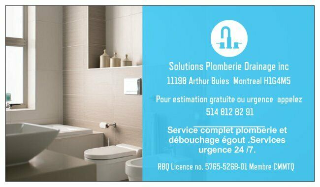 Solutions Plomberie Drainage inc | 11198 Av. Arthur - Buies, Montréal-Nord, QC H1G 4M5, Canada | Phone: (514) 812-8291