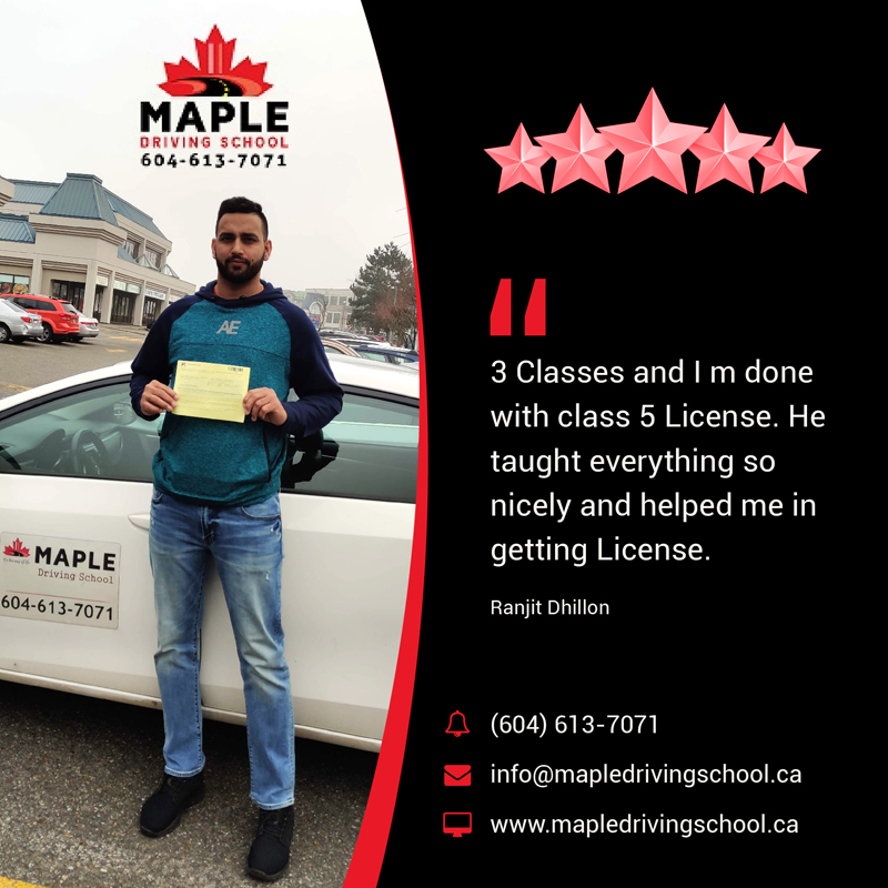 Maple Driving School Abbotsford | 32860 Capilano Pl, Abbotsford, BC V2S 7B4, Canada | Phone: (604) 613-7071