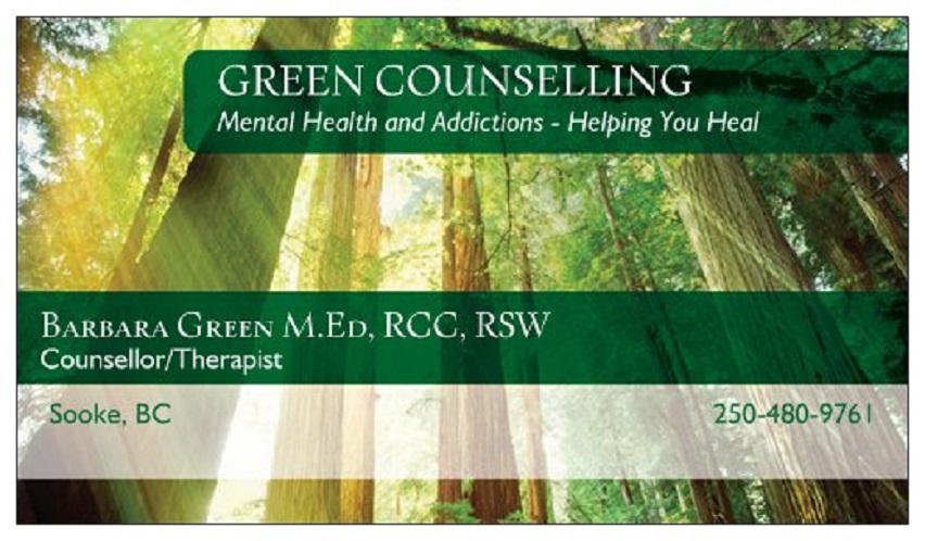 Green Counselling | 46-1959 Kaltasin Rd, Sooke, BC V9Z 0B2, Canada | Phone: (250) 480-9761