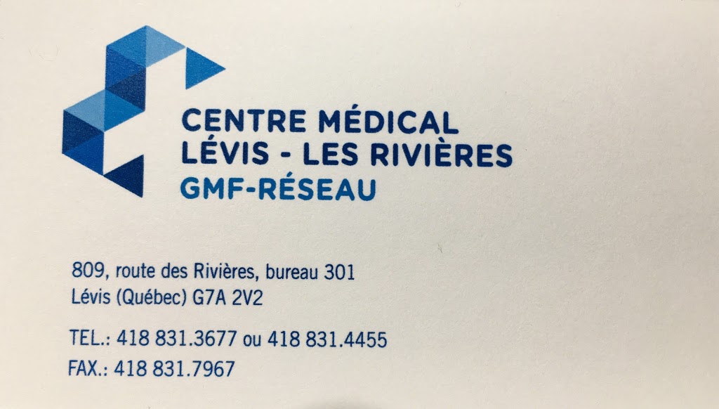 Centre Médical Lévis-Les Rivières | 809 Route des Rivières, Saint-Nicolas, QC G7A 2V2, Canada | Phone: (418) 831-3677