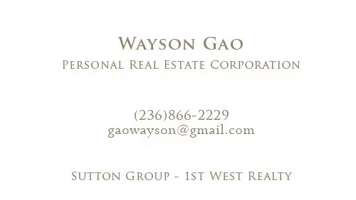 Wayson Gao PREC* 温哥华专业地产经纪 | 1674 W 29th Ave, Vancouver, BC V6J 2Z3, Canada | Phone: (236) 866-2229