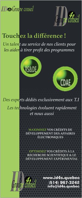 ID4S Groupe Conseil Inc. | 745 100e Avenue, Laval, QC H7W 3Z7, Canada | Phone: (514) 967-3242