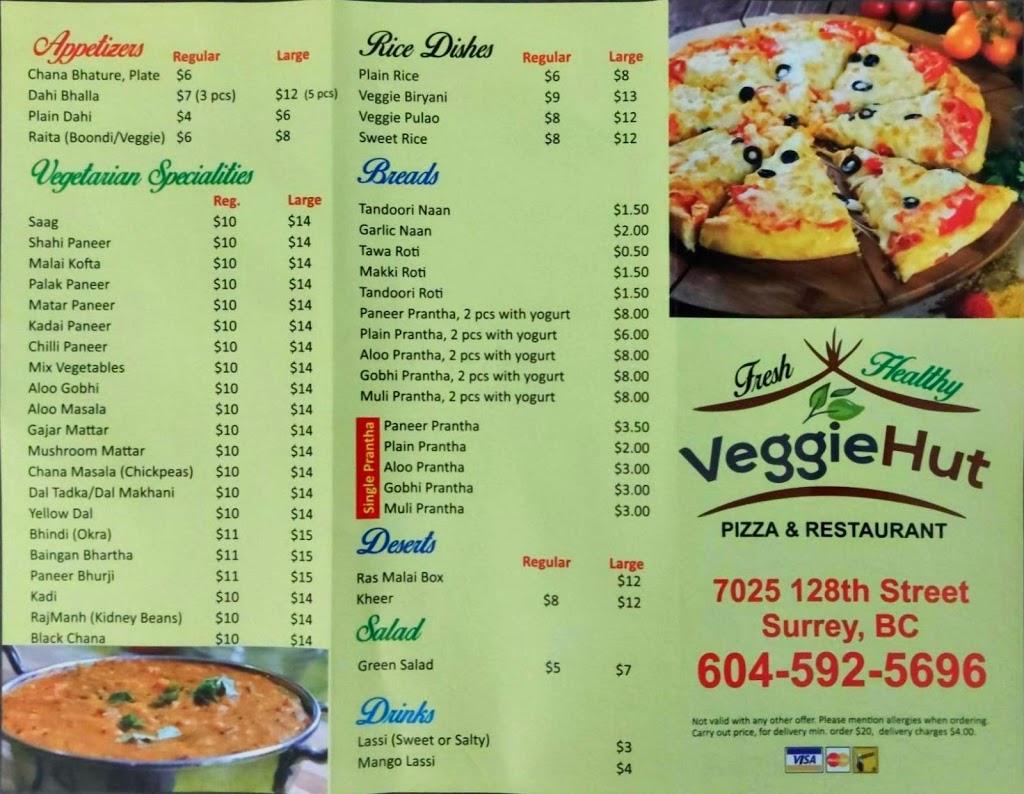 Veggie Hut Pizza | 7025 128 St, Surrey, BC V3W 4E1, Canada | Phone: (604) 592-5696