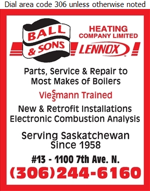 Ball & Sons Heating Co Ltd | 13-1100 7 Ave N, Saskatoon, SK S7K 2V9, Canada | Phone: (306) 244-6160