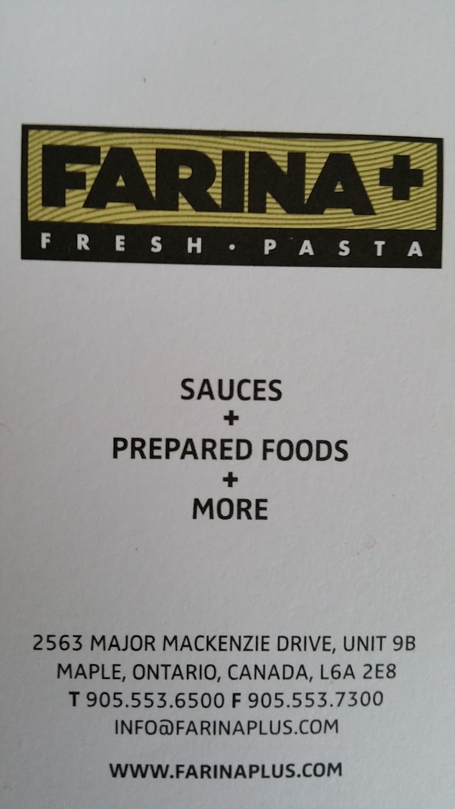 Farina+ | 2563 Major Mackenzie Dr #9B, Maple, ON L6A 2E8, Canada | Phone: (905) 553-6500