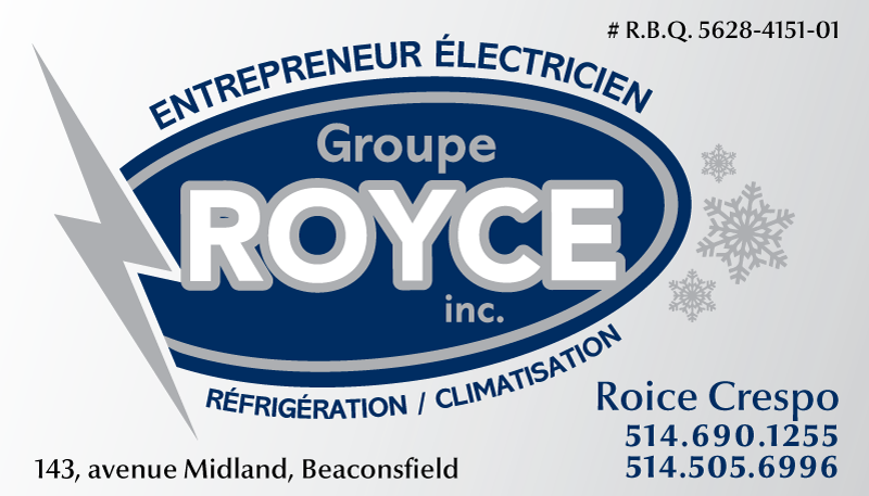 Royce Électrique Inc. - West Island Montréal | 143 Avenue Midland, Beaconsfield, QC H9W 4P6, Canada | Phone: (514) 690-1255