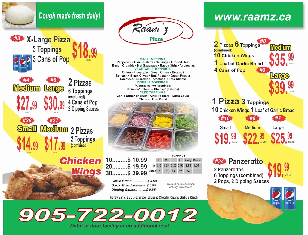 Raamz Pizza | 2100 Metro Rd N, Jacksons Point, ON L0E 1L0, Canada | Phone: (905) 722-0012