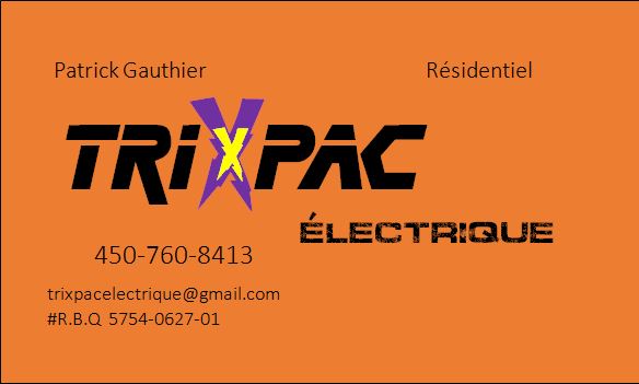 Trixpac Électrique | 176 Avenue Villeneuve, Notre-Dame-des-Prairies, QC J6E 0N6, Canada | Phone: (450) 760-8413