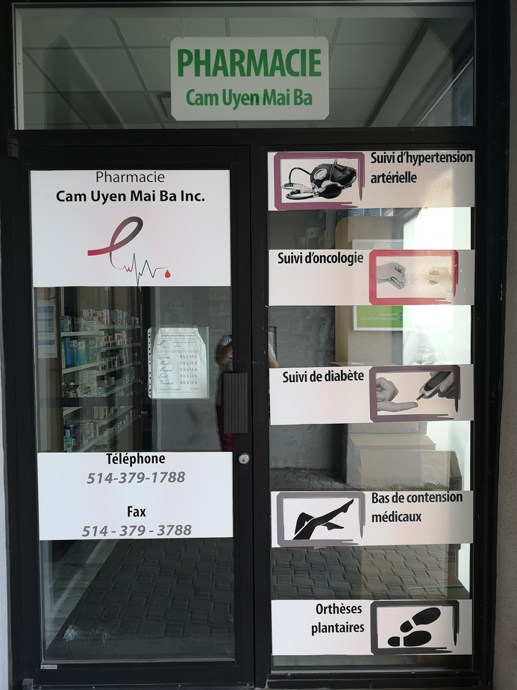 Pharmacie Cam Uyen Mai Ba inc. | 405 Boulevard Rosemont, Montréal, QC H2S 1Z2, Canada