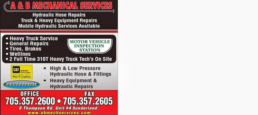 A & B Mechanical Svc | Thompson Rd, Sunderland, ON L0C 1H0, Canada | Phone: (705) 357-2600