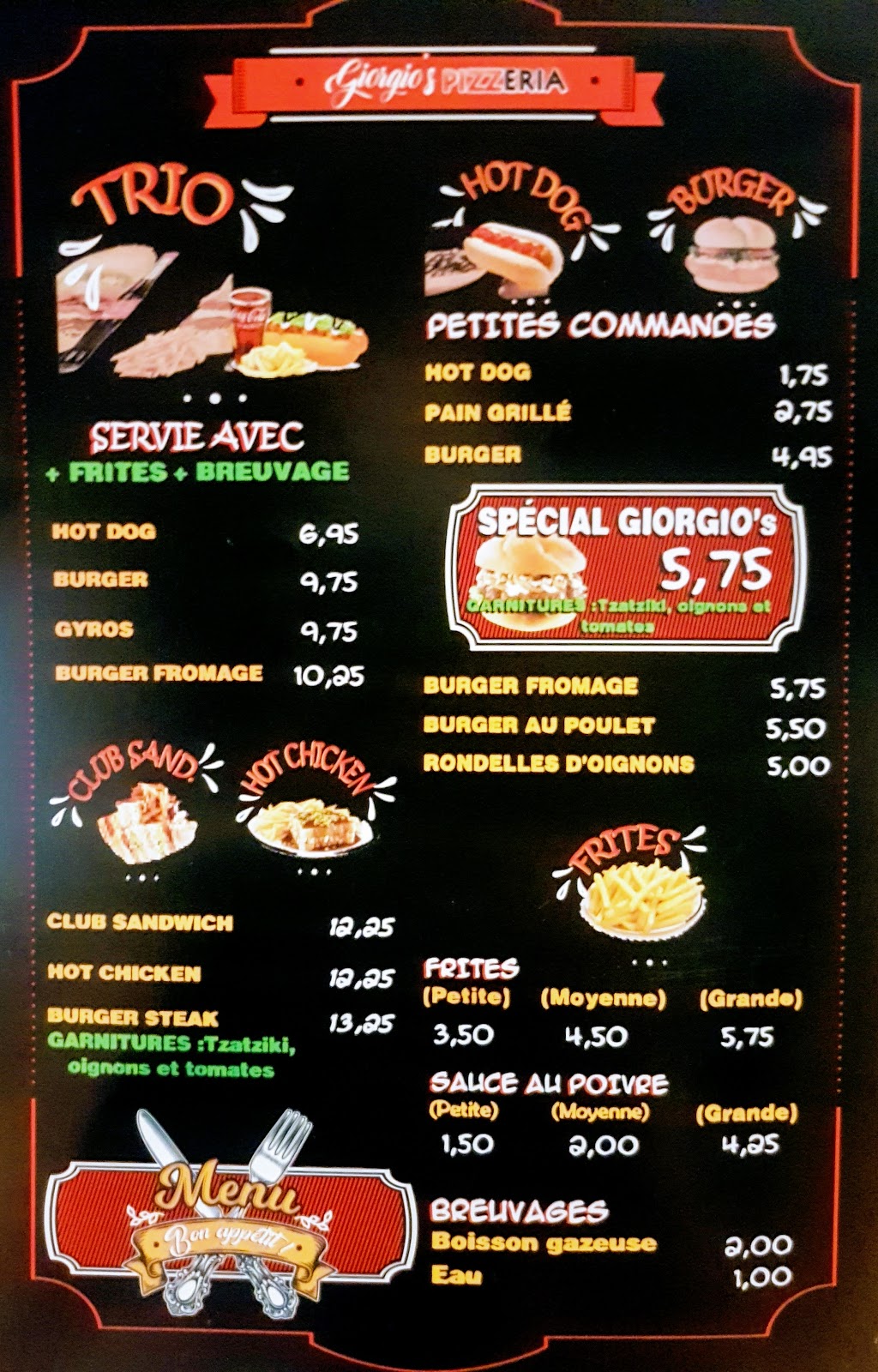 Pizzeria Giorgios | 1630 Rang Montcalm, Saint-Liguori, QC J0K 2X0, Canada | Phone: (450) 916-0760