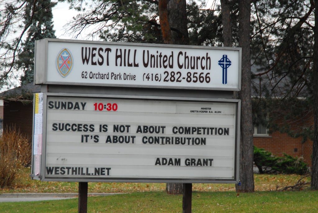 West Hill United Church | 62 Orchard Park Dr, Scarborough, ON M1E 3T7, Canada | Phone: (416) 282-8566