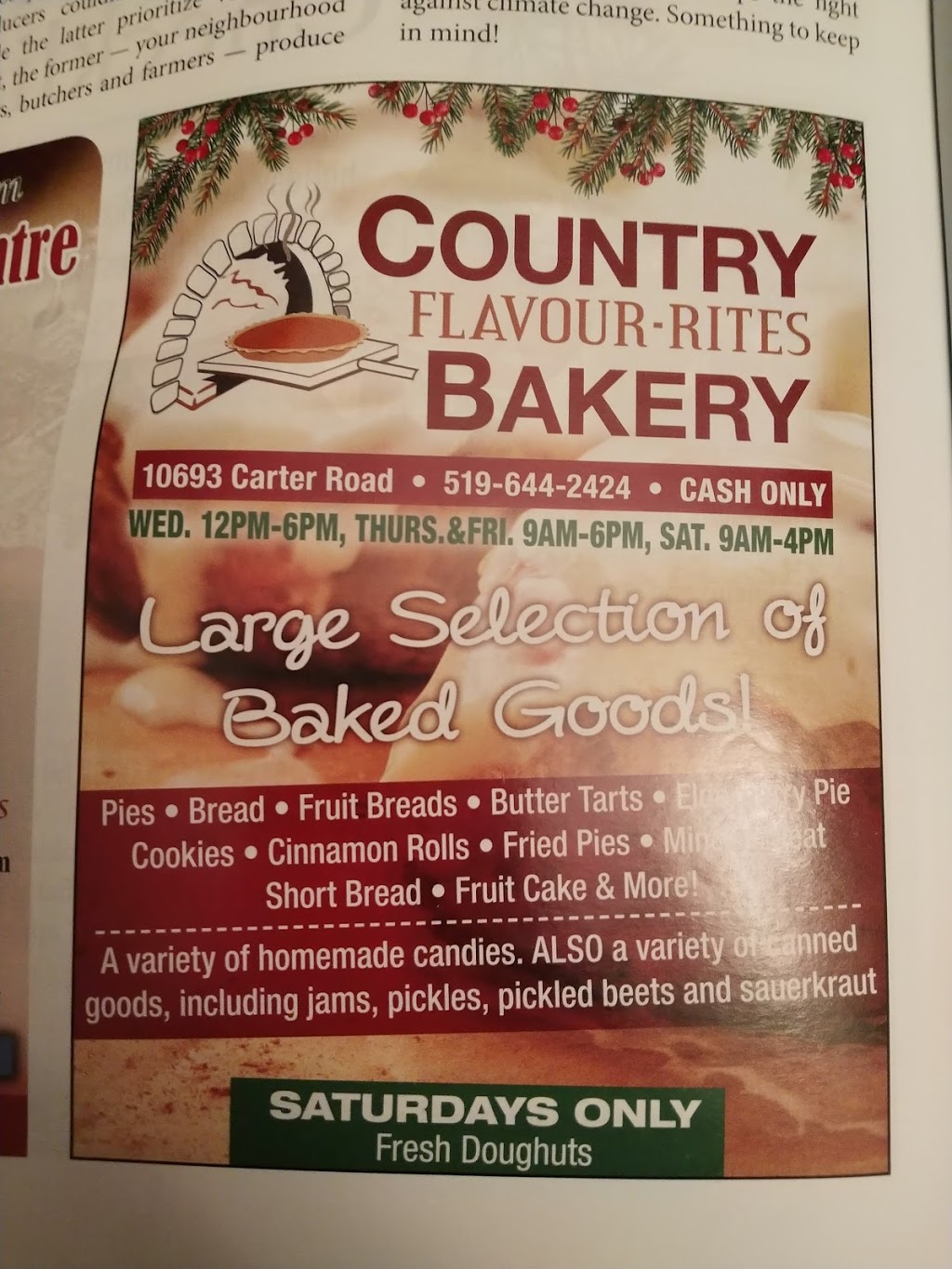 Country Bakery | 10705 Carter Rd, Aylmer, ON N5H 2R3, Canada