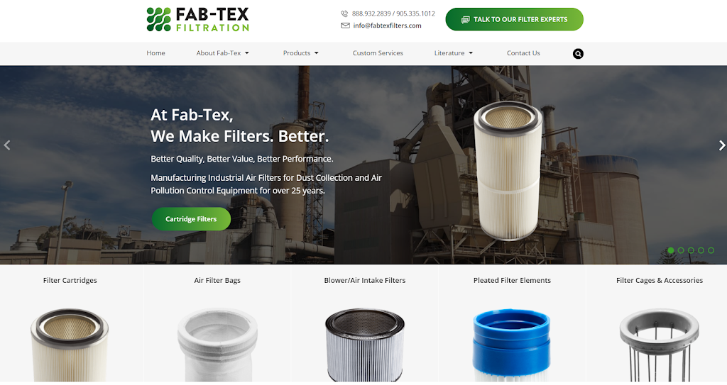 Fab-Tex Filtration Inc. | 4380 Harvester Rd #1, Burlington, ON L7L 4X2, Canada | Phone: (905) 335-1012