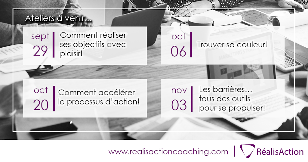 Réalisaction - Coaching Business And Training | 199 Rue des Échevins, Saint-Jean-sur-Richelieu, QC J2W 0B8, Canada | Phone: (514) 424-6460