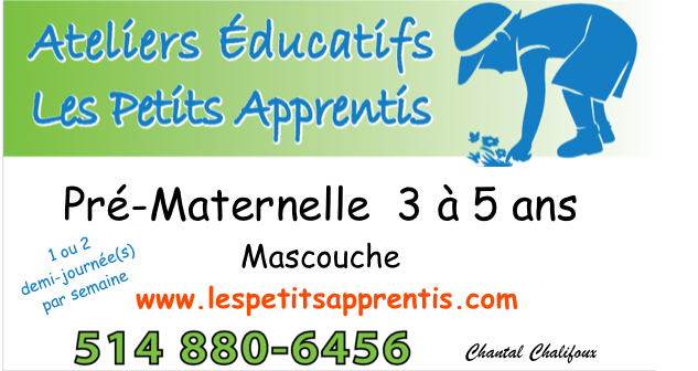 Ateliers Educatifs Les Petits | 1187 Chemin Saint-Henri, Mascouche, QC J7K 2N2, Canada | Phone: (514) 880-6456