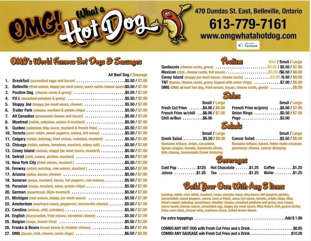 OMG What a Hotdog! | 494 Dundas St E, Belleville, ON K8N 1E8, Canada | Phone: (613) 779-7161