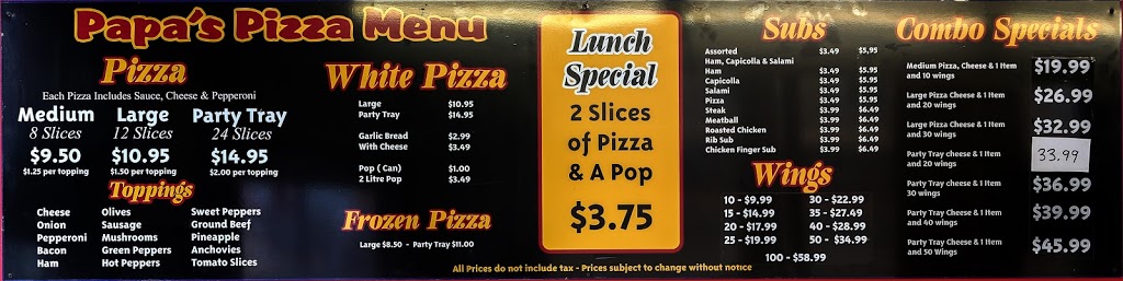 Papas Pizza | 328 Ridge Rd N, Ridgeway, ON L0S 1N0, Canada | Phone: (905) 894-5535