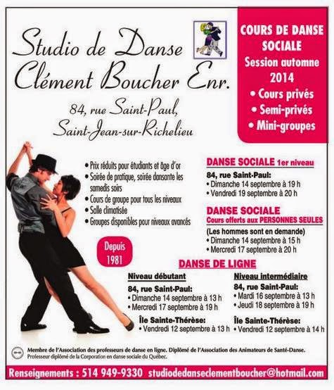 Dance Studio Clément Boucher Enr | 84 Rue Saint-Paul, Saint-Jean-sur-Richelieu, QC J3B 1Z2, Canada | Phone: (514) 949-9330