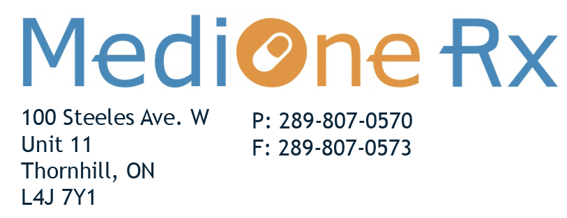 MediOne Rx | 100 Steeles Ave W Unit 11, Thornhill, ON L4J 7Y1, Canada | Phone: (289) 807-0570