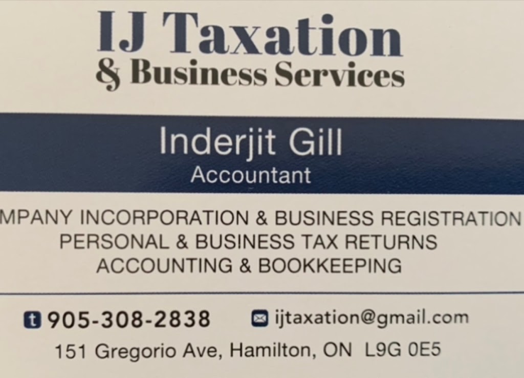 IJ TAXATION AND BUSINESS SERVICES | 151 Gregorio Ave, Ancaster, ON L9G 0E5, Canada | Phone: (905) 308-2838