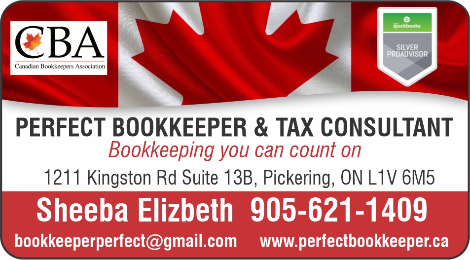 Perfect Bookkeepers & Tax Consultants | 1211 Kingston Rd Suite 13B, Pickering, ON L1V 6M5, Canada | Phone: (905) 621-1409
