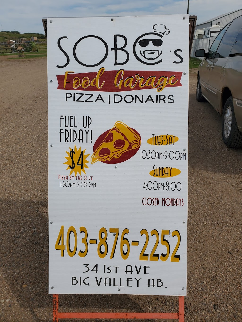 SOBO’s Food Garage | 34 1 Ave N, Big Valley, AB T0J 0G0, Canada | Phone: (403) 876-2252