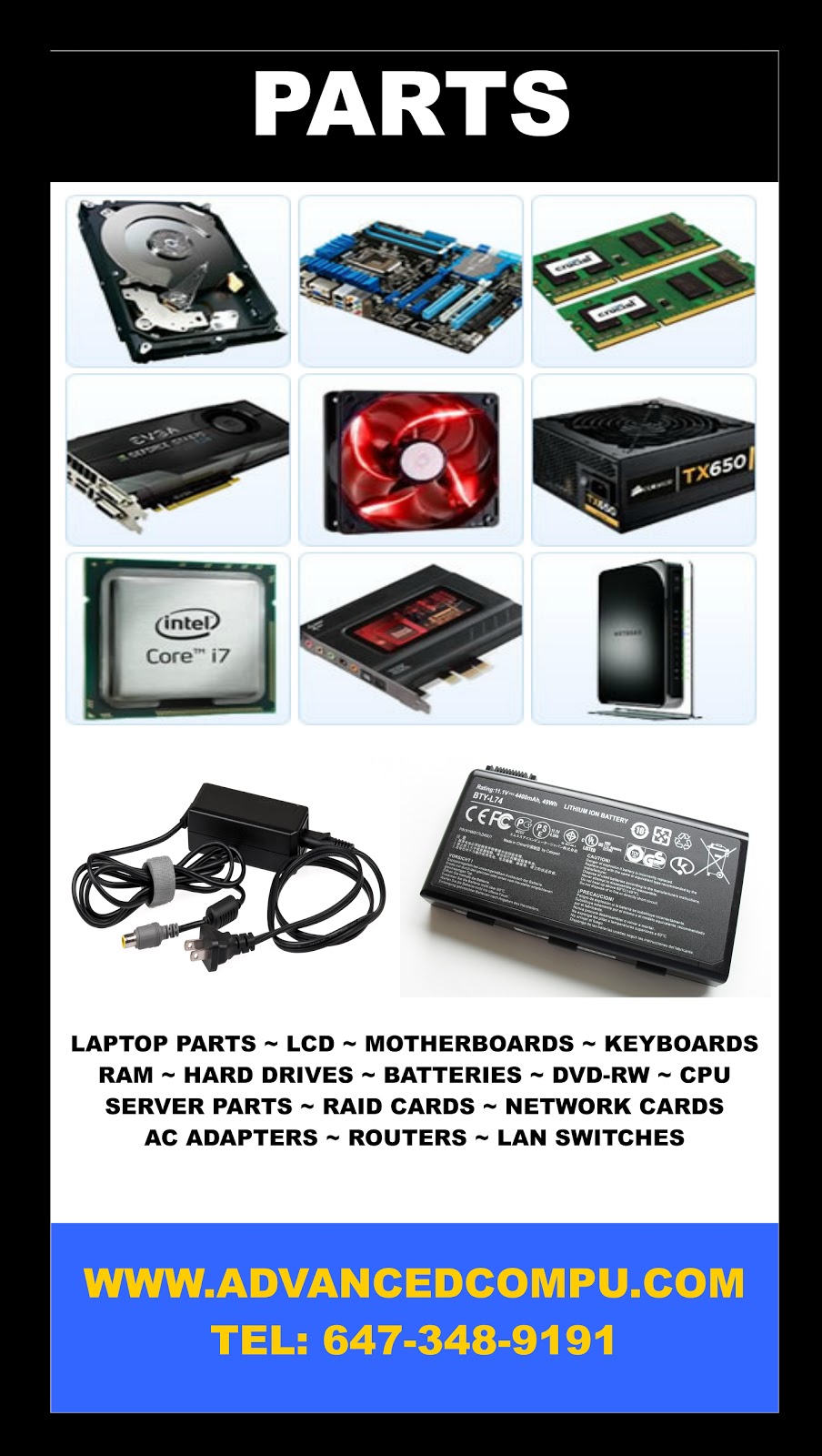 Advanced Computers | 12 Vulcan St, Etobicoke, ON M9W 1L2, Canada | Phone: (647) 348-9191