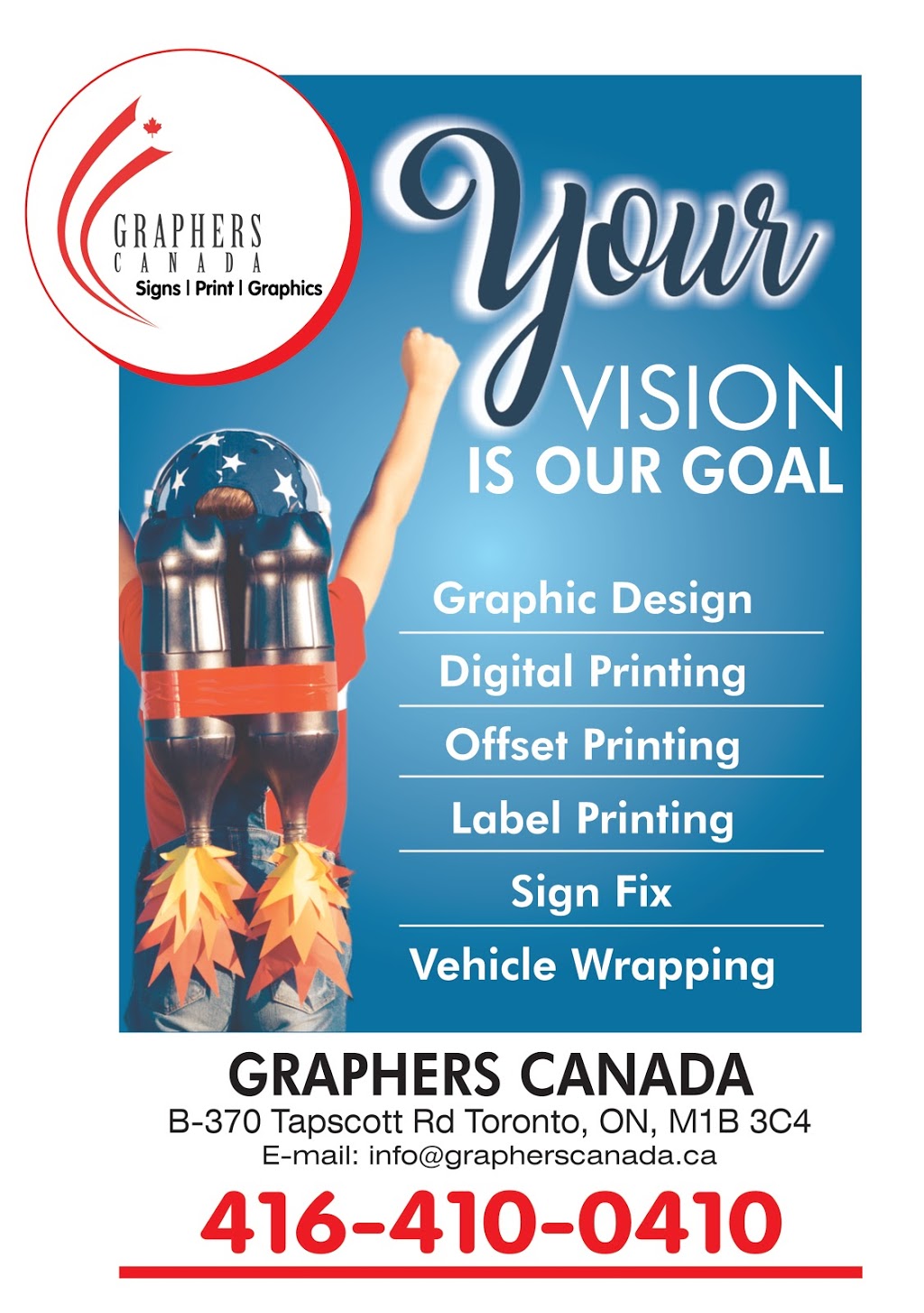 Graphers Canada Ltd | 370 Tapscott Rd, Scarborough, ON M1B 2Y8, Canada | Phone: (416) 410-0410