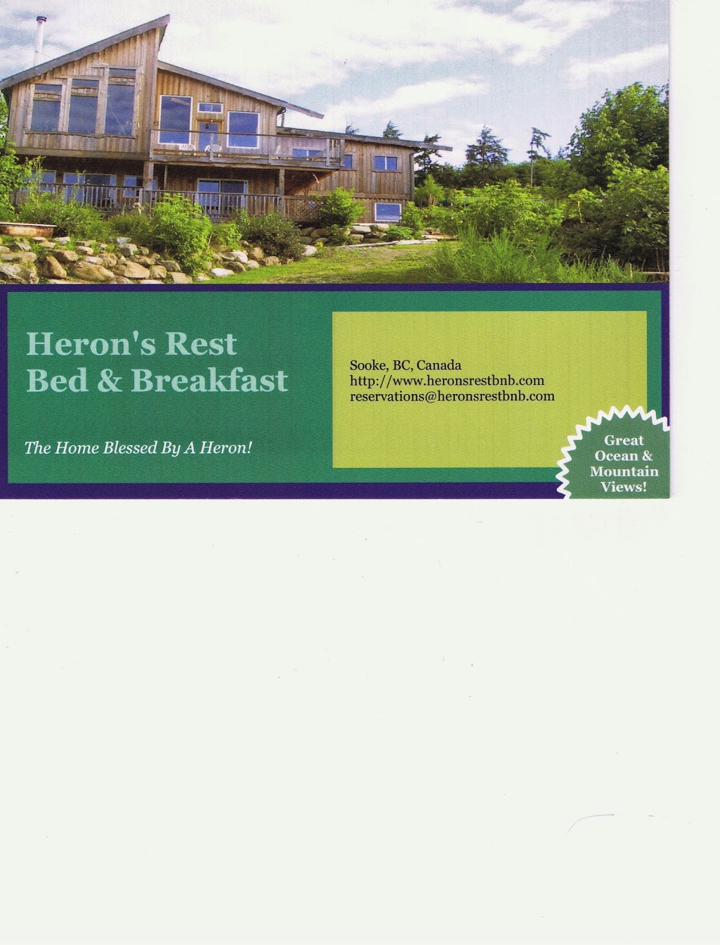 Herons Rest Bed & Breakfast | 8821 Randys Pl, Sooke, BC V9Z 0K6, Canada | Phone: (250) 642-7309