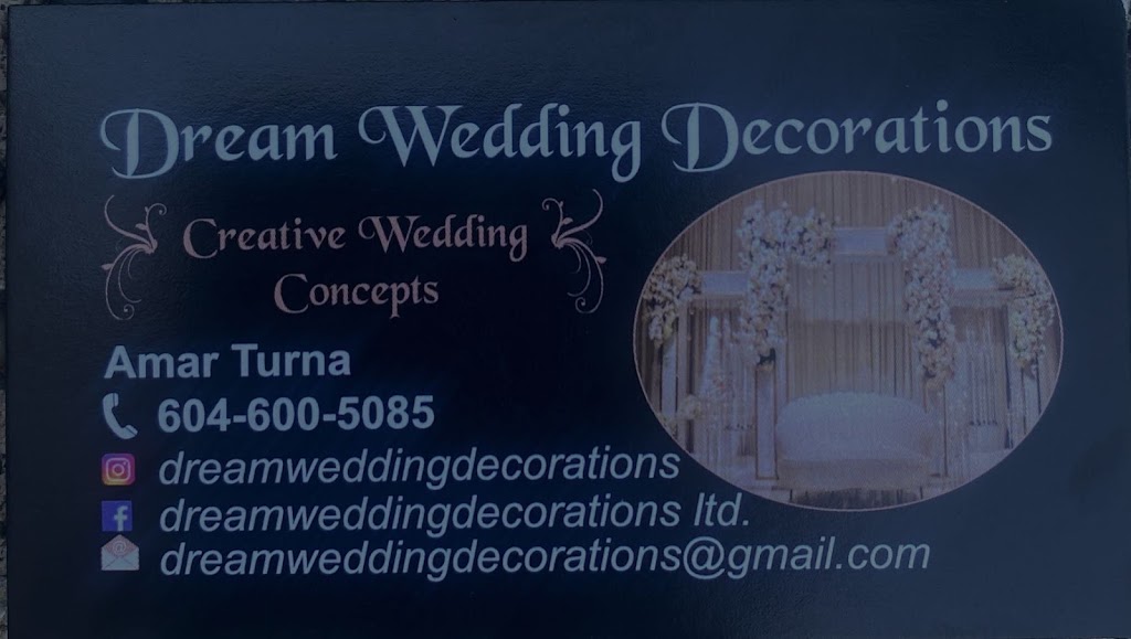 Dream wedding decorations | 6905 151a St, Surrey, BC V3S 7Y7, Canada | Phone: (604) 600-5085