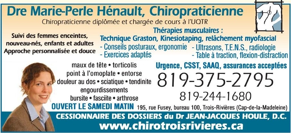 Clinique Chiropratique Du Cap-De-La-Madeleine | 195 Rue Fusey, Trois-Rivières, QC G8T 2W2, Canada | Phone: (819) 375-2795