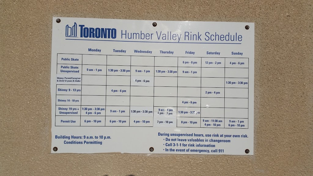 Humber Valley Rink | 50 Anglesey Blvd, Etobicoke, ON M9A 3B5, Canada | Phone: (416) 338-7465