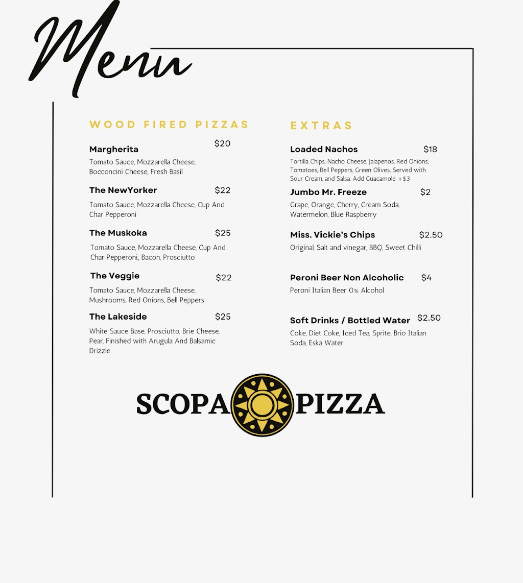 Scopa Pizza | 3060 Muskoka District Road 169, Torrance, ON P0C 1M0, Canada | Phone: (905) 869-2359