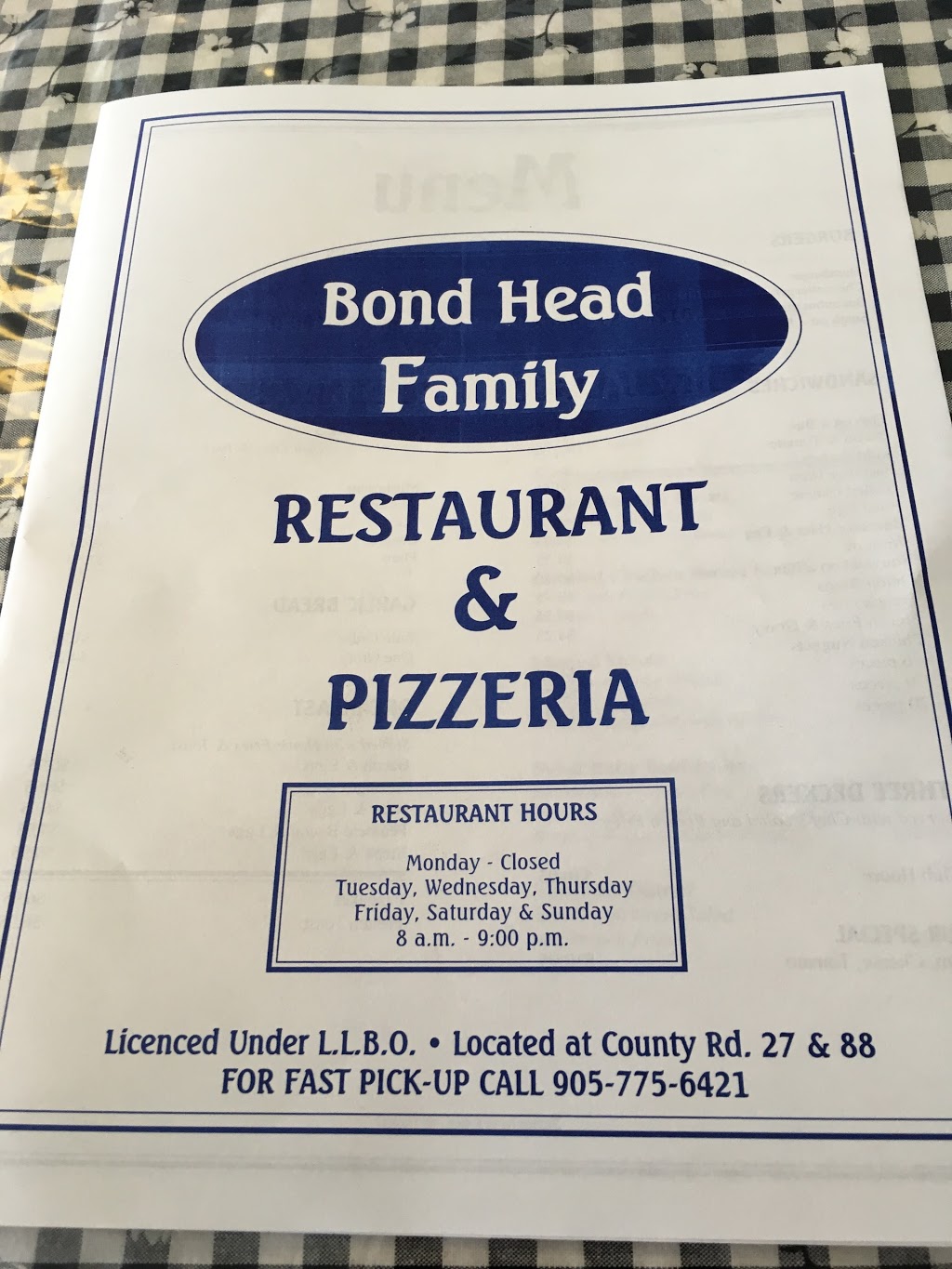 Bond Head Restaurant | 2940 Simcoe 27, Bond Head, ON L0G 1C0, Canada | Phone: (905) 775-6421