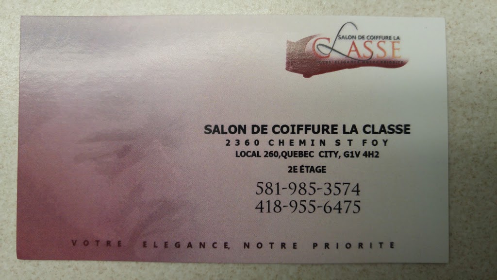 Salon de coiffure (barbershop) la Classe | Centre commercial pyramide, 2360 Ch Ste-Foy, Québec, QC G1V 4H2, Canada | Phone: (581) 985-3574