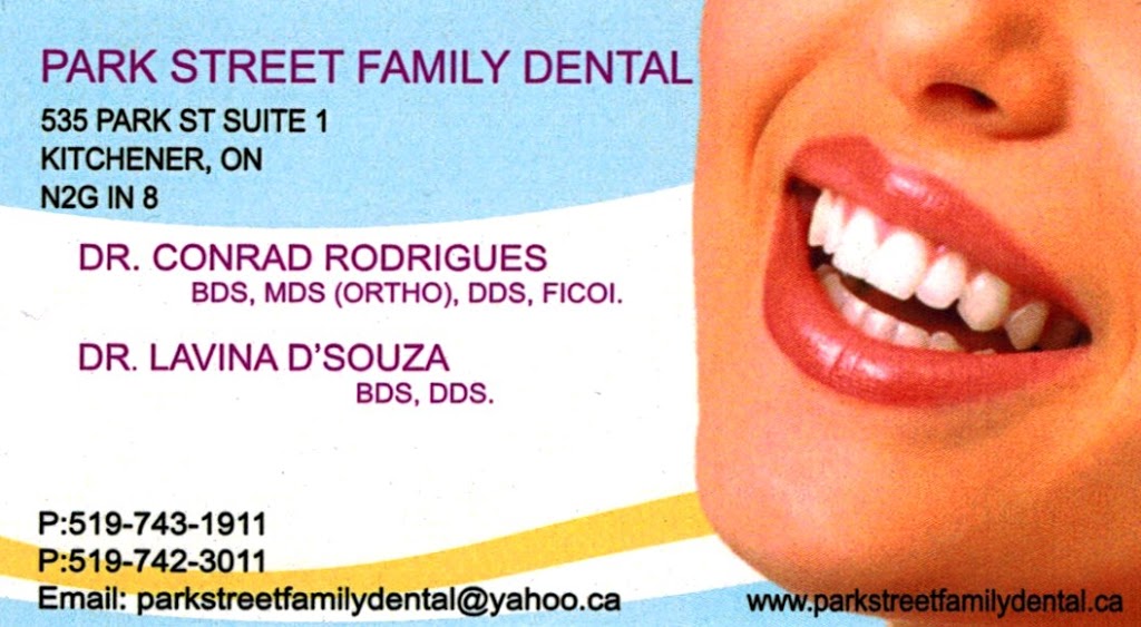 Park Street Family Dental | 535 Park St Suite 1, Kitchener, ON N2G 1N8, Canada | Phone: (519) 743-1911