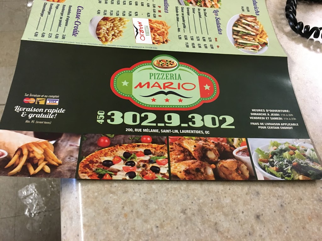 Pizzeria Mario | 200 Rue Mélanie, Saint-Lin - Laurentides, QC J5M 2E2, Canada | Phone: (450) 302-9302