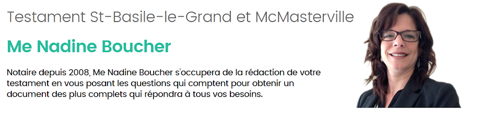 Me Nadine Boucher - Notaire | 143 Rue Scott, McMasterville, QC J3G 1K9, Canada | Phone: (450) 813-7889