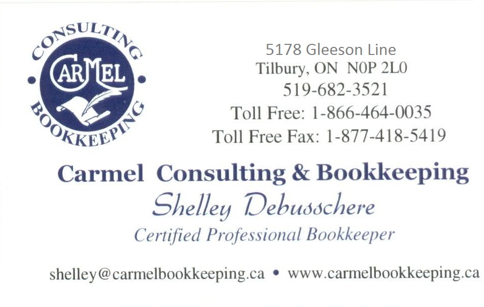 Carmel Consulting & Bookkeeping Inc | 5178 Gleeson Line, Tilbury, ON N0P 2L0, Canada | Phone: (519) 682-3521