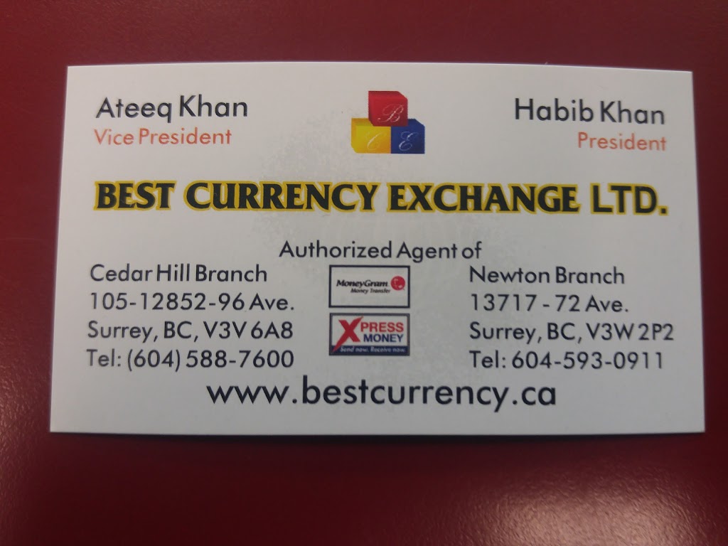 Best Currency Exchange | 12852 96 Ave #105, Surrey, BC V3V 6A8, Canada | Phone: (604) 588-7600