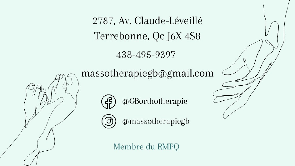 Orthothérapie GB | 2787 Av. Claude-Léveillée, Terrebonne, QC J6X 4S8, Canada | Phone: (438) 495-9397