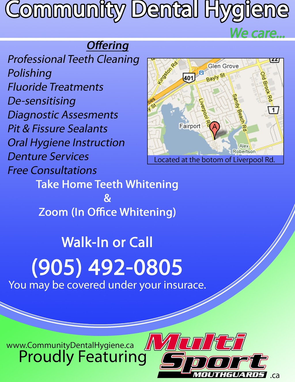 Community Dental Hygiene | 37-1295 Wharf St, Pickering, ON L1W 1A2, Canada | Phone: (905) 492-0805