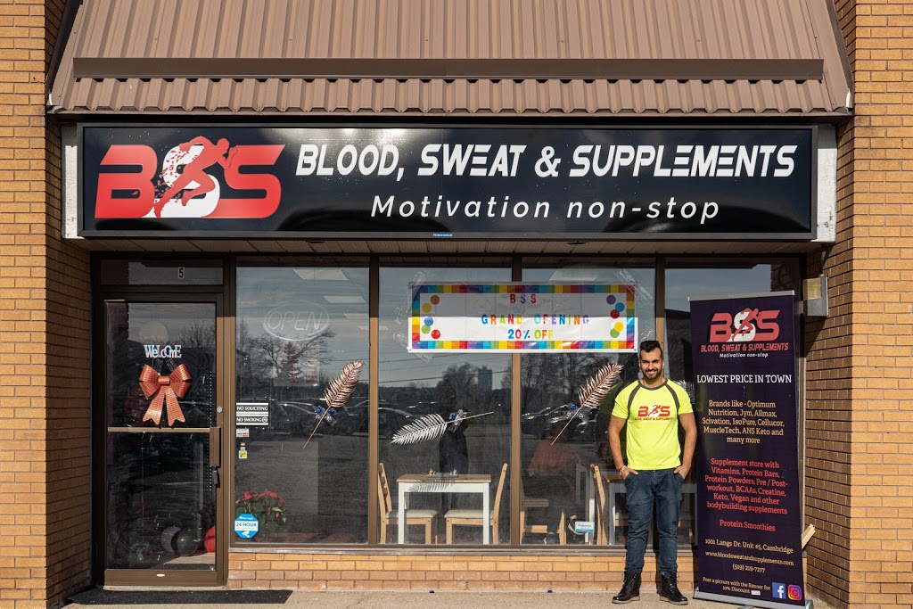 Blood, Sweat & Supplements | 1001 Langs Dr Unit # 5, Cambridge, ON N1R 7K7, Canada | Phone: (519) 219-7277