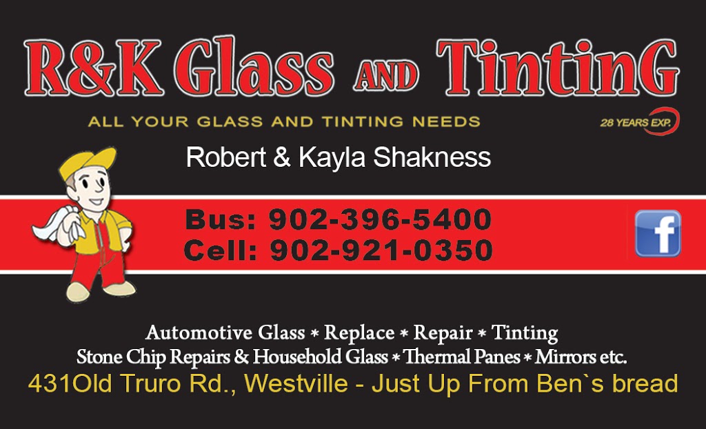 R&K Glass and Tinting | 431 Old Truro Road, Westville, NS B0K 2A0, Canada | Phone: (902) 396-5400