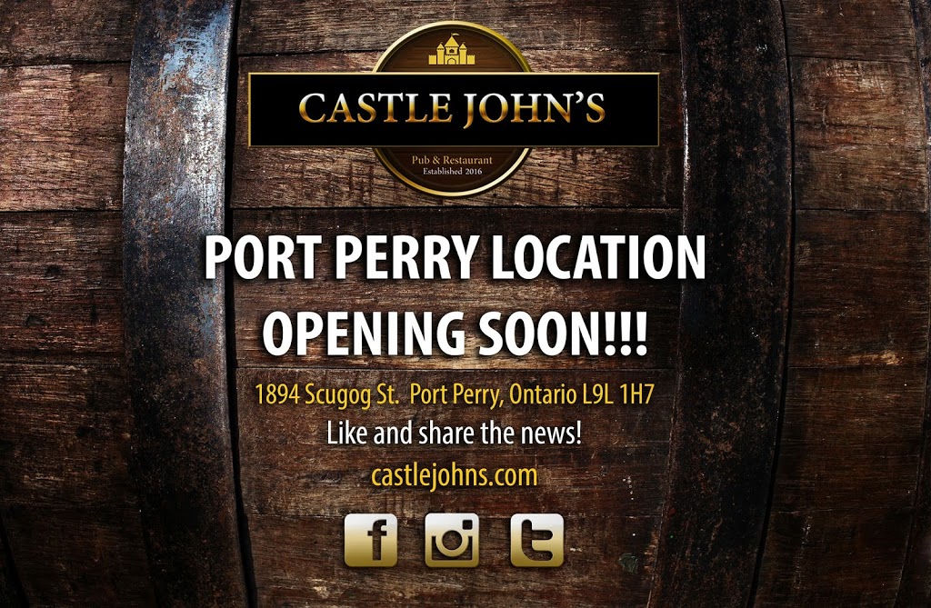 Castle Johns Pub and Restaurant Port Perry | 1894 Scugog St #11, Port Perry, ON L9L 1H7, Canada | Phone: (905) 982-0700