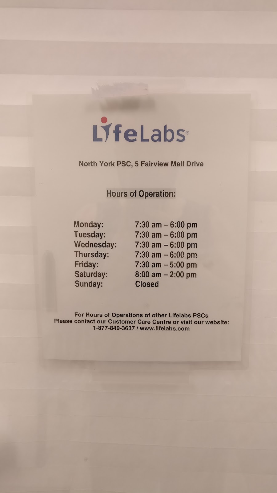 LifeLabs Medical Laboratories | 5 Fairview Mall Dr #100, North York, ON M2J 2Z1, Canada | Phone: (877) 849-3637