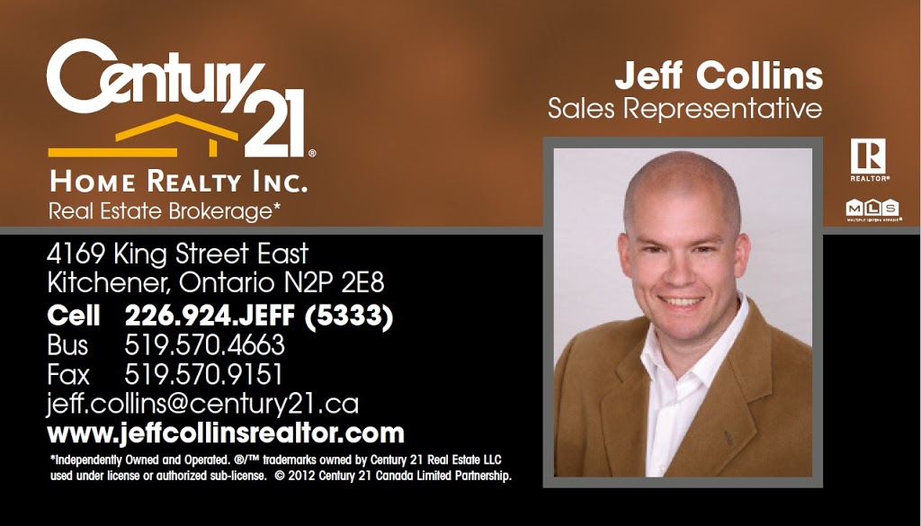 Jeff Collins REALTOR® | 515 Riverbend Dr #103, Kitchener, ON N2K 3S3, Canada | Phone: (226) 924-5333