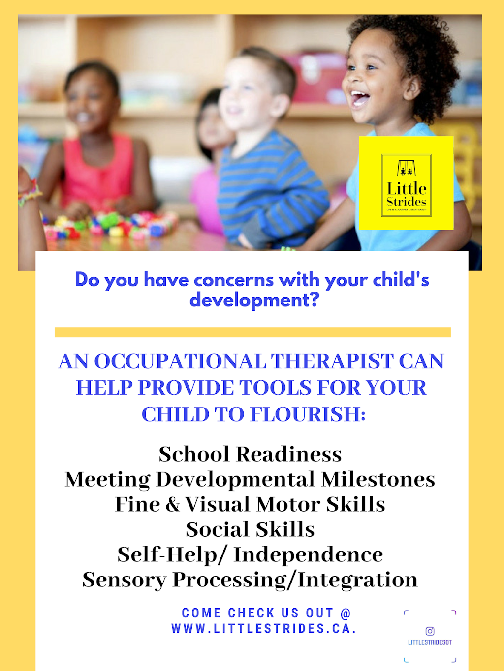 Little Strides Therapeutic Children’s Services | 181 Wynford Dr, North York, ON M3C 0C6, Canada | Phone: (289) 204-8527